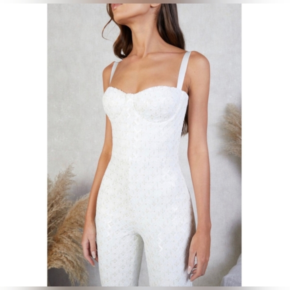 Nadine Merabi Hailey White Jumpsuit | NWT - Picture 7 of 16